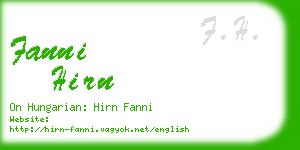 fanni hirn business card